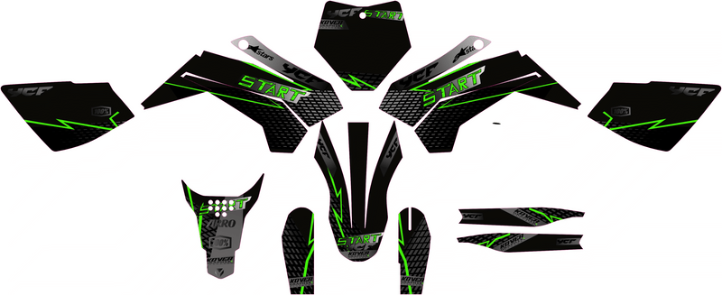 Kit Déco YCF Start 88/125 2020+ black & green-1