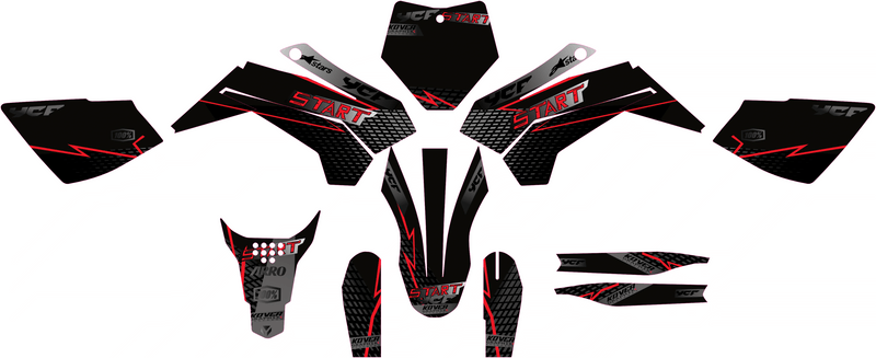 Kit Déco YCF Start 88/125 2020+ black & red-1