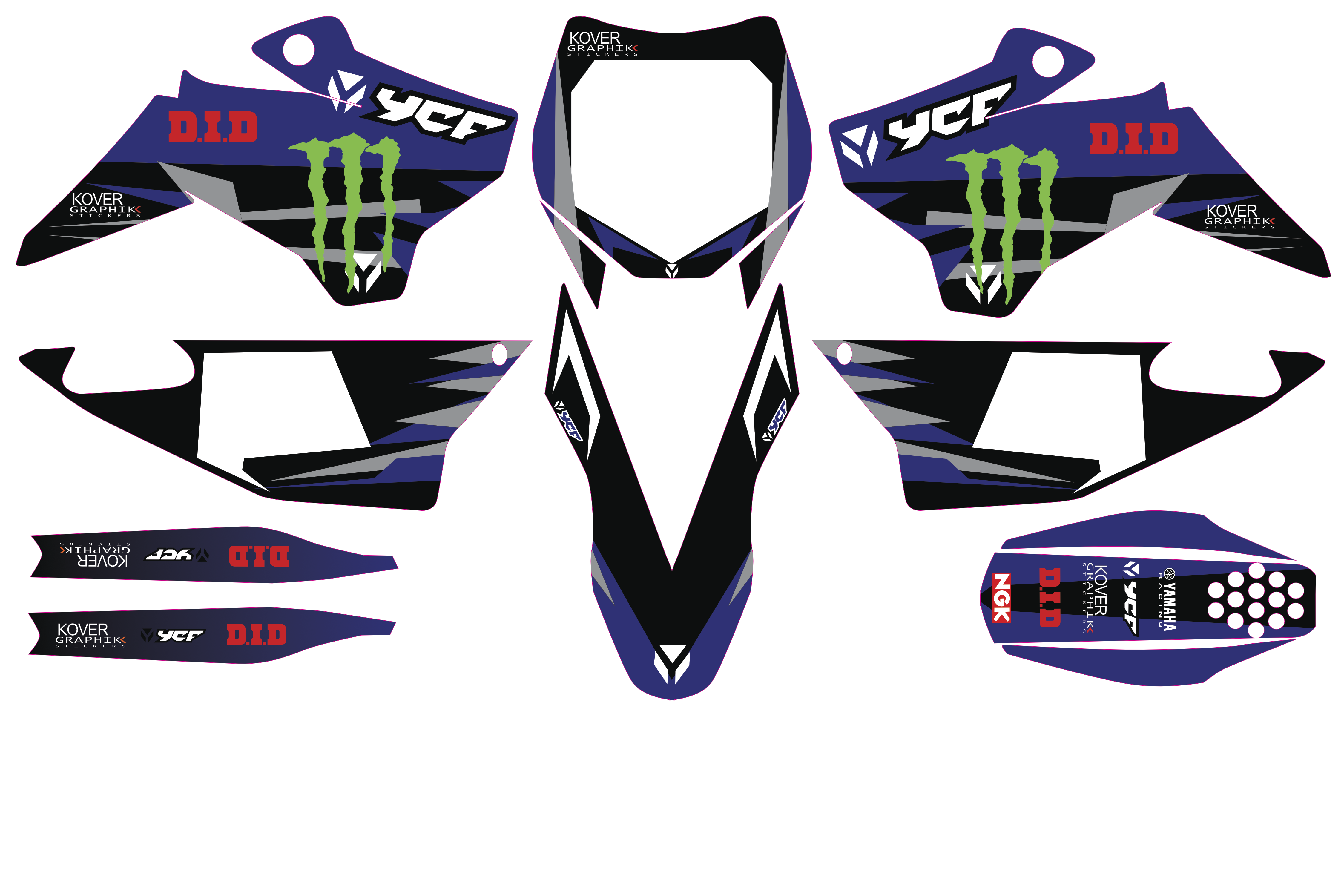 Kit Déco YCF Pilot / SP / 155 SM / 190 SM Bleu – Style Factory