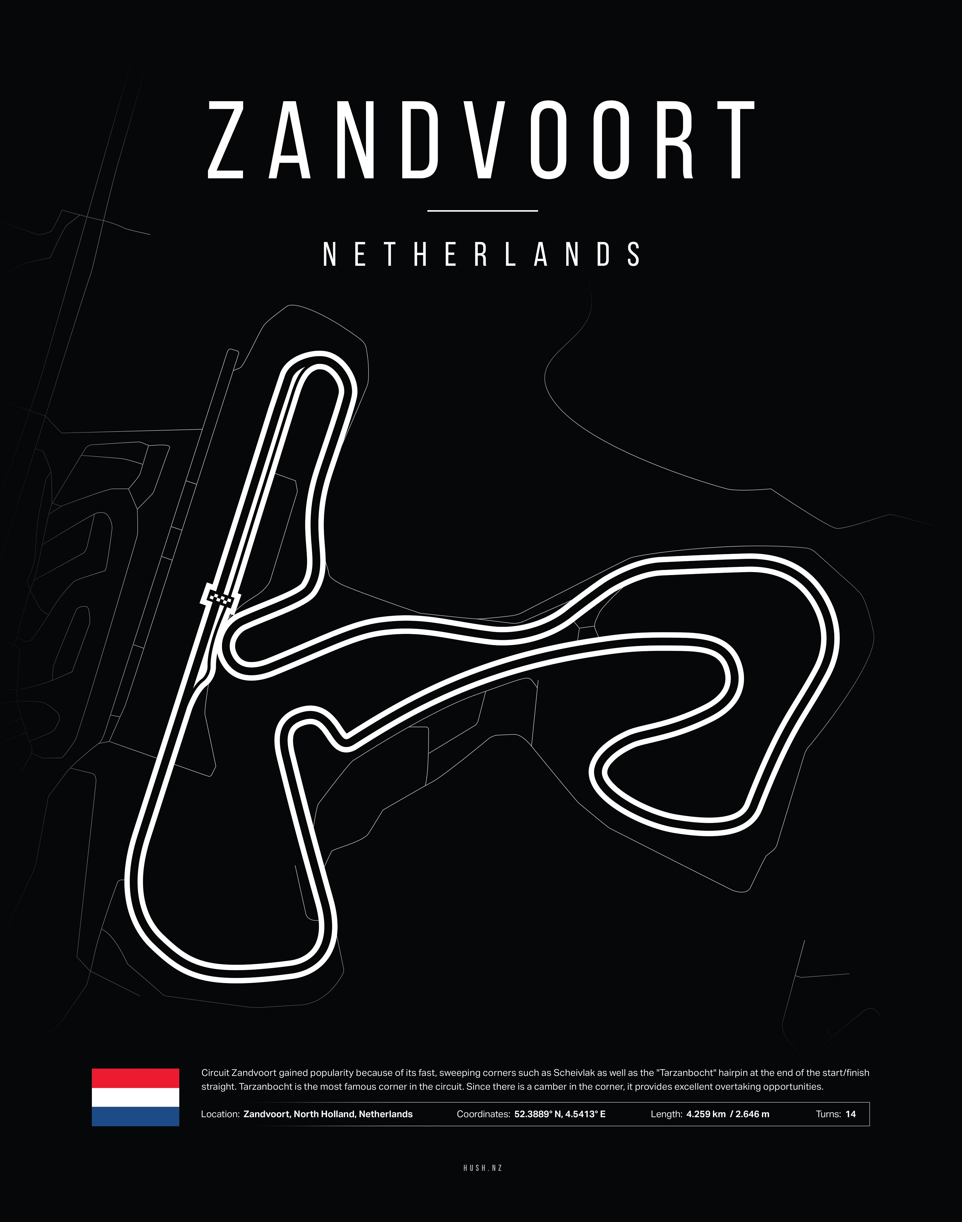 Poster Zandvoort | F1 Track Map