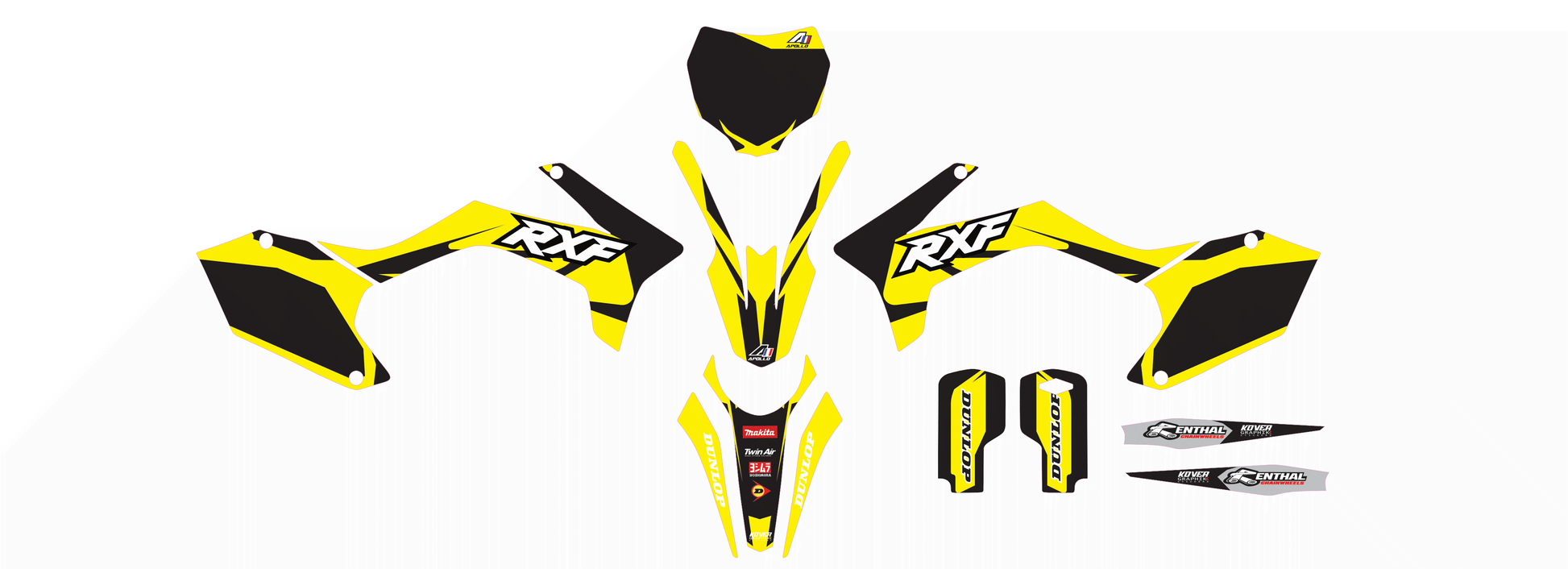 Kit déco Apollo RXF – Replica Racing yellow-1
