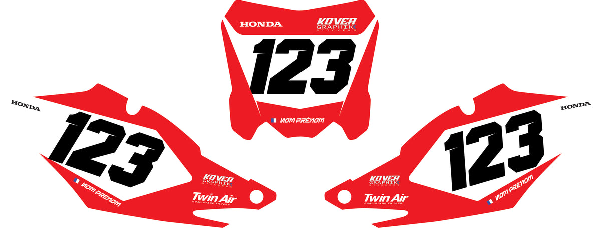 Fond de plaque Honda CRF 250 2014 2017 personnalisé-3