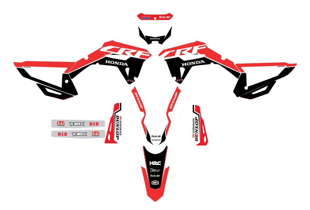 Kit Déco Honda CRF 250R / CRF 450R 2022-2024 – Noir Rouge-2