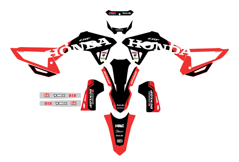 Kit Déco Honda CRF 250R / CRF 450R 2022-2024 – Rouge & noir-2