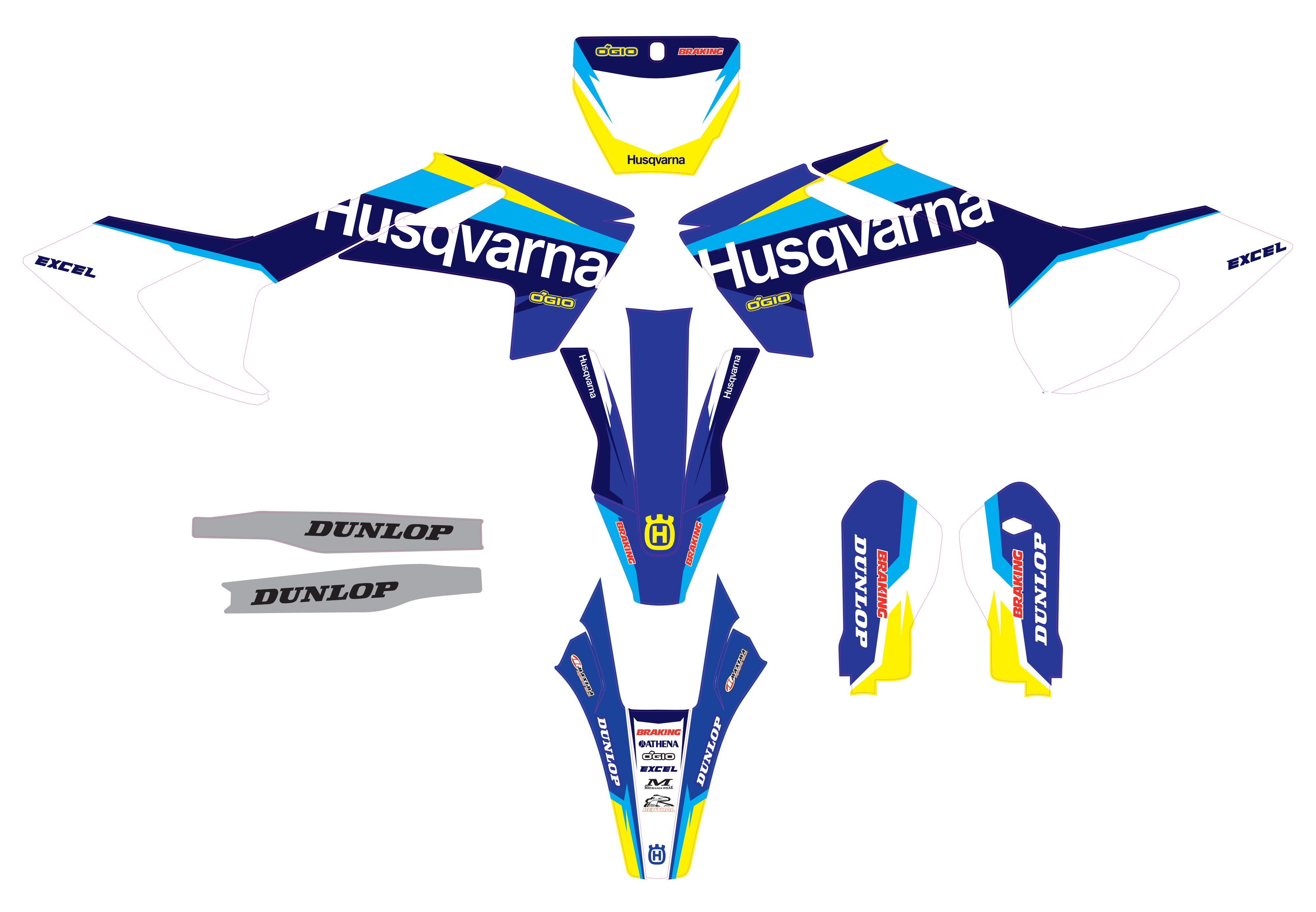Kit déco Husqvarna TC & FC 125 à 450 (2016–2018) – Design Factory Racing | Kover Graphik