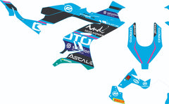Planche des stickers du kit déco replica bleu turquoise et noir pour CF Moto 675 SR-R