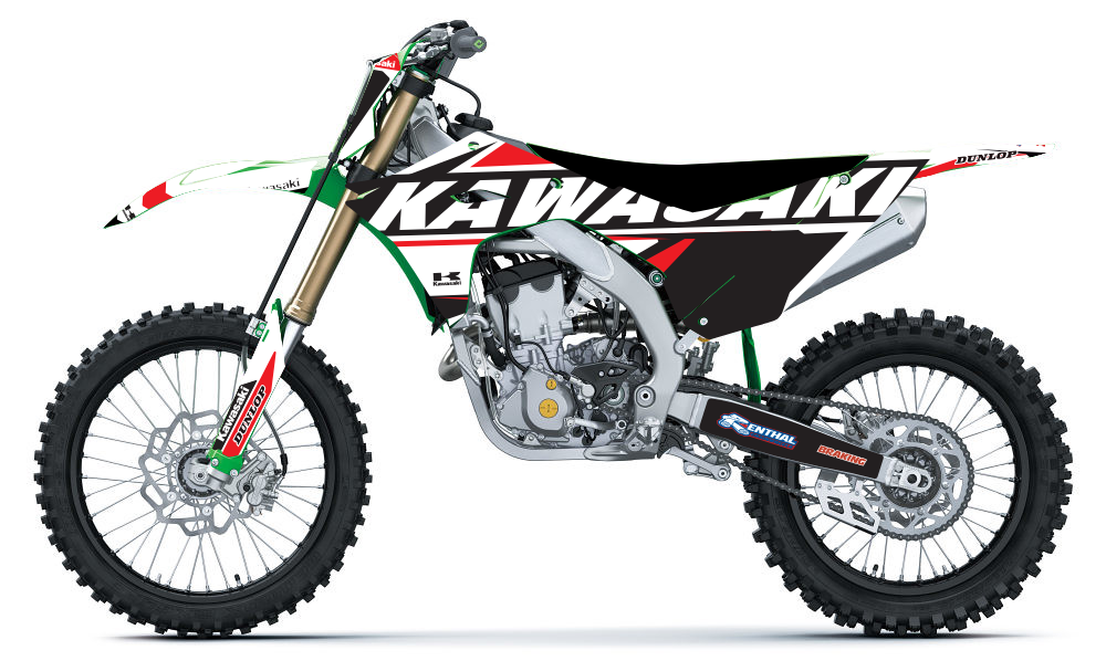 Kit déco Kawasaki KXF / KX-F 250 & 450 (2024–2025) – Design Factory Racing Black / Red