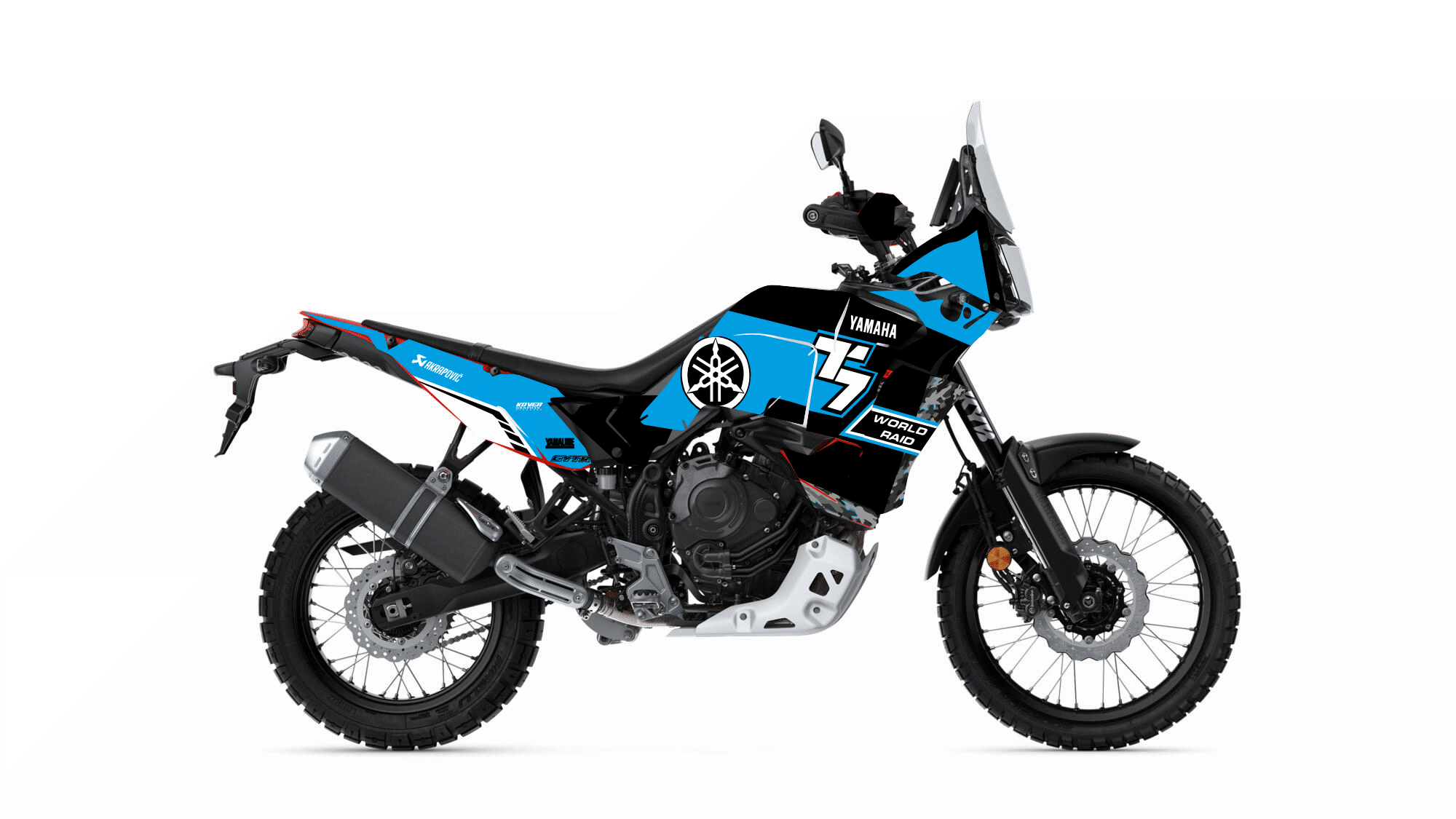 Kit Déco Yamaha Ténéré 700 World Raid (2022 à aujourd’hui) – Design Racing Cyan
