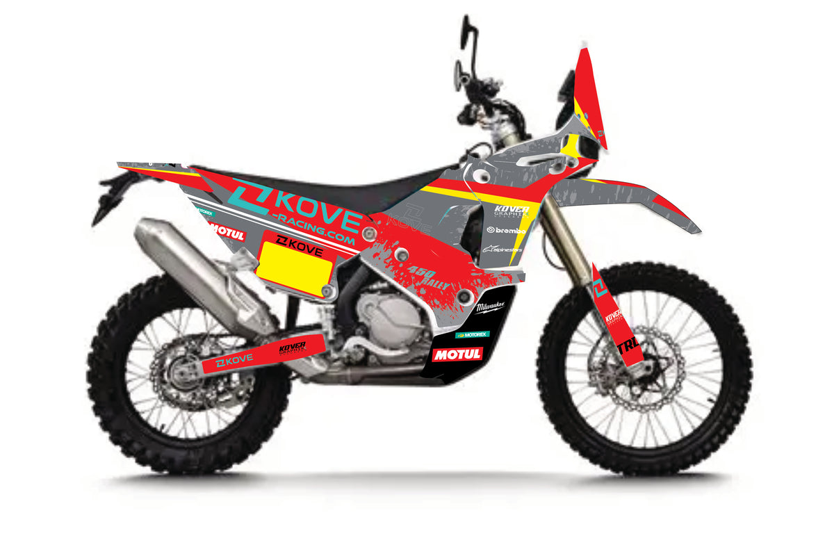 Kit Déco Kove 450 Rally (2022-2026) Grey Edition – Stickers Premium Rally Raid-1