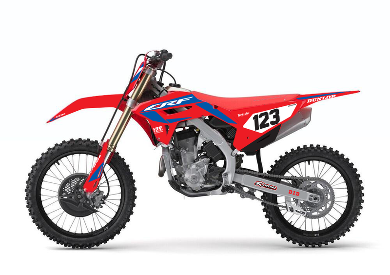 Kit déco Honda CRF 250R 450R 2021-2025 – Design Factory HRC Rouge / Bleu-1