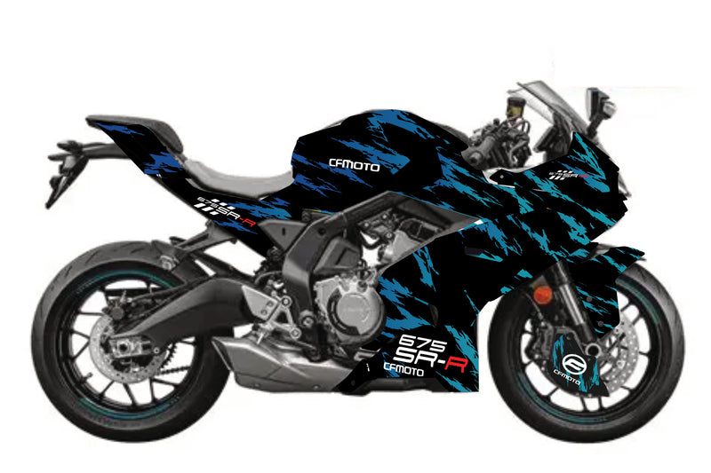 Kit déco CF Moto 675 SR-R 2025-2026 noir & bleu dégradé-2