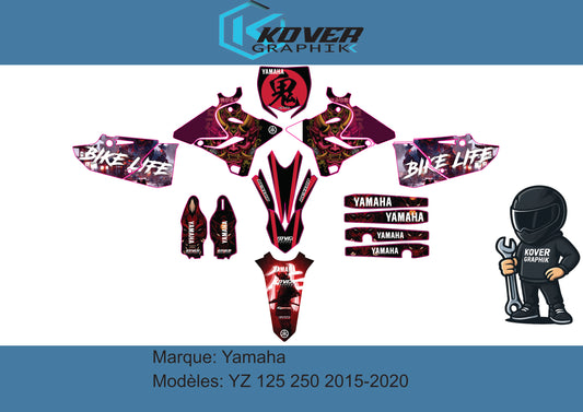Kit déco Yamaha YZ 125 / 250 2015-2020 – Design Bike Life | Kover Graphik