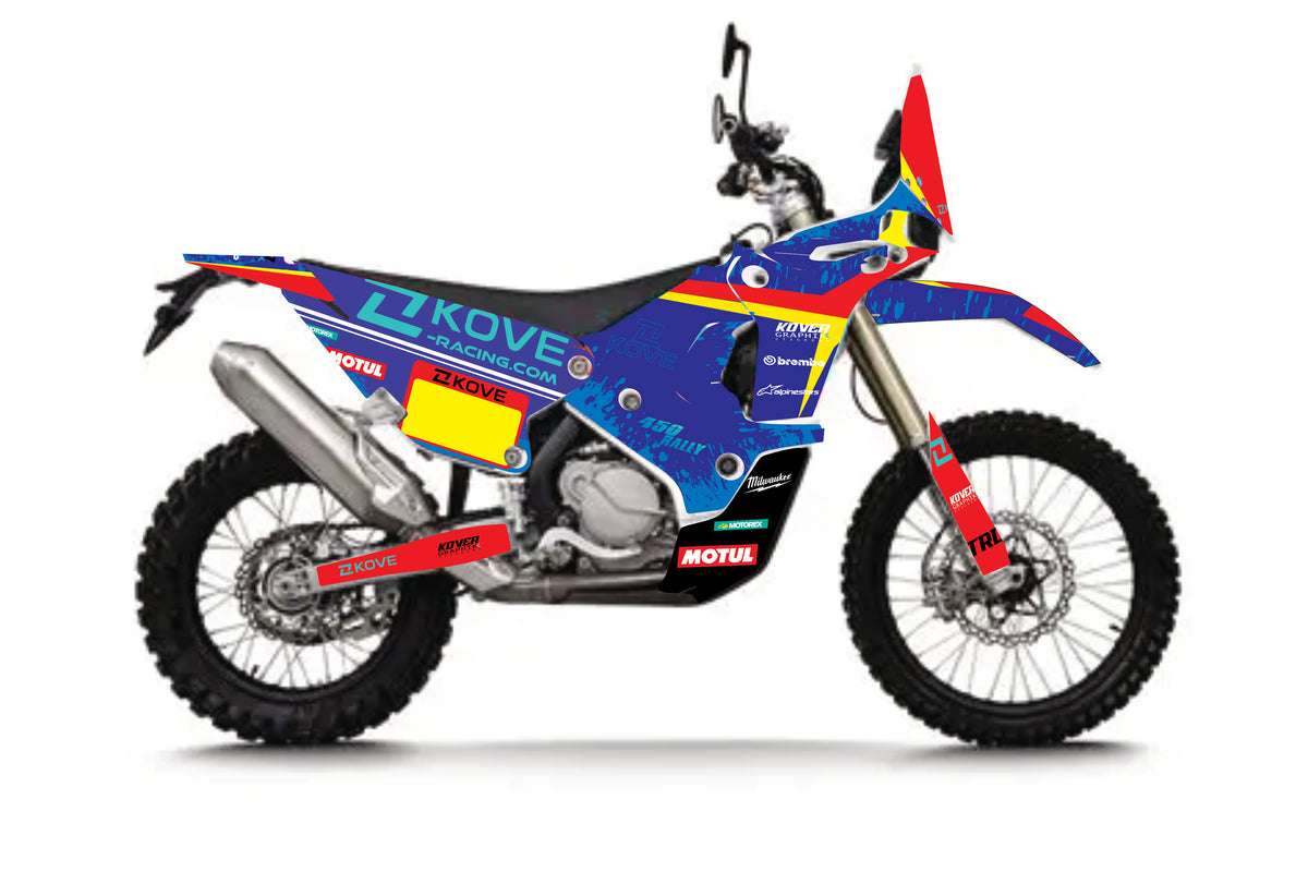 Kit Déco Kove 450 Rally (2022-2026) Blue Edition – Stickers Premium Rally Raid