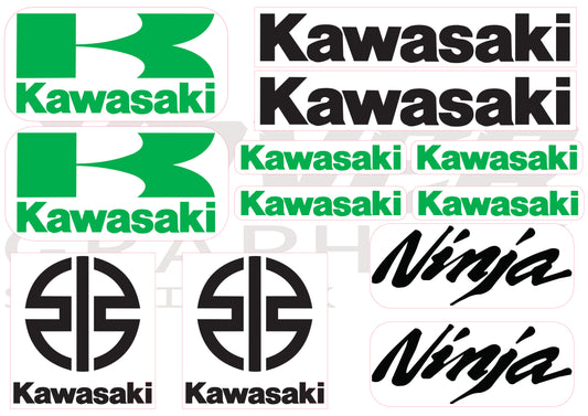 Planche de stickers compatible Kawasaki & Ninja – vintage & racing | Kover Graphik