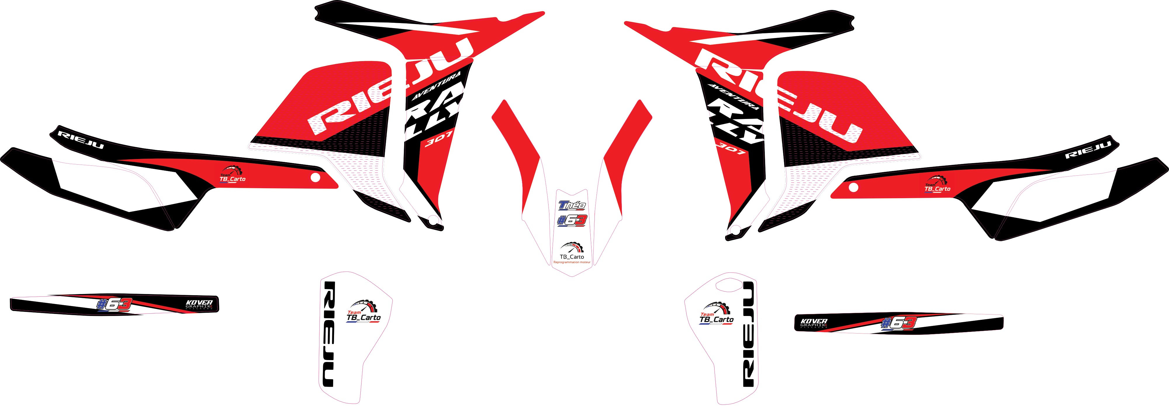 MOTORRAD-GRAFIKKIT, kompatibel mit Dirtbike YCF Pilot 2018-2025, Honda HRC-Stil