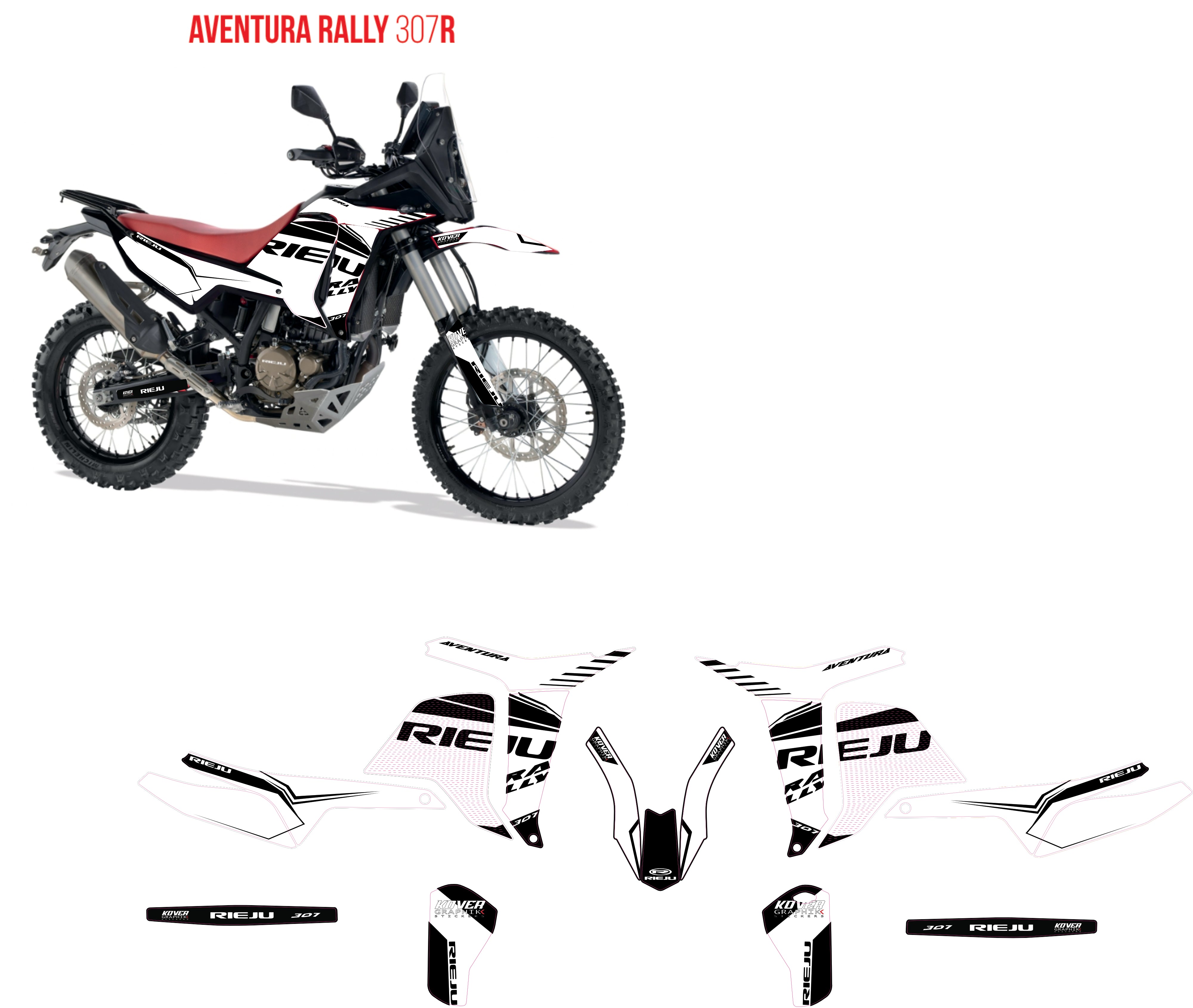 Kit Déco Rieju Aventura Rally 307R Arctic White Edition – Stickers Moto Premium