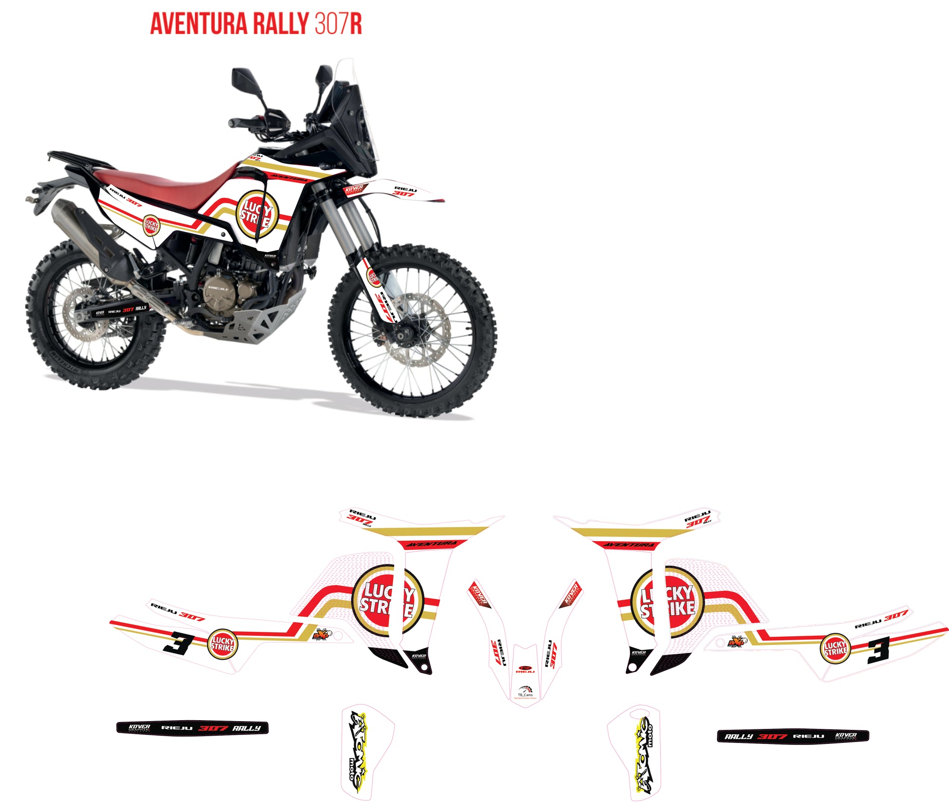 Kit déco perso Rieju 307 R aventura lucky strike bertrand-1
