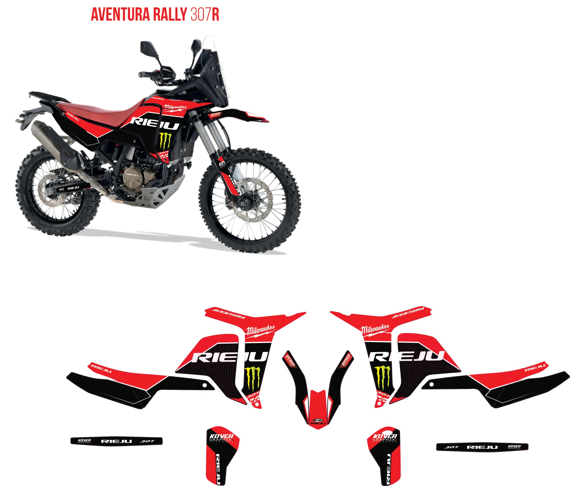 Kit Déco Rieju Aventura Rally 307R Milwaukee 2026 – Stickers Moto Premium-1