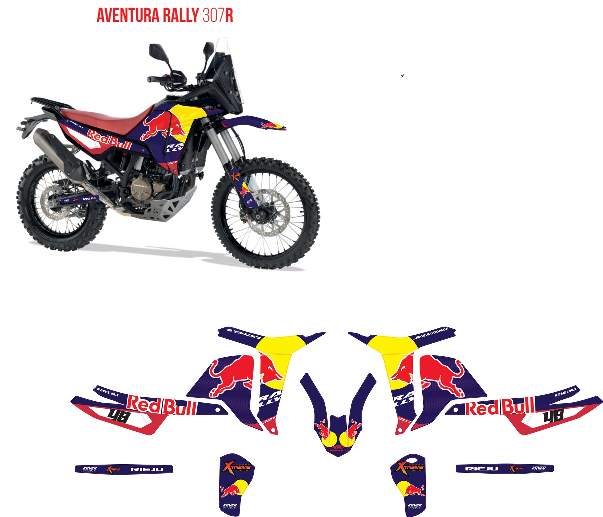 MOTORRAD-GRAFIKKIT, kompatibel mit Dirtbike YCF Pilot 2018-2025, Honda HRC-Stil-1