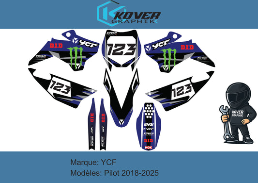 KIT DECO MOTO compatible dirt bike YCF Pilot 2018-2025 style YAMAHA Monster